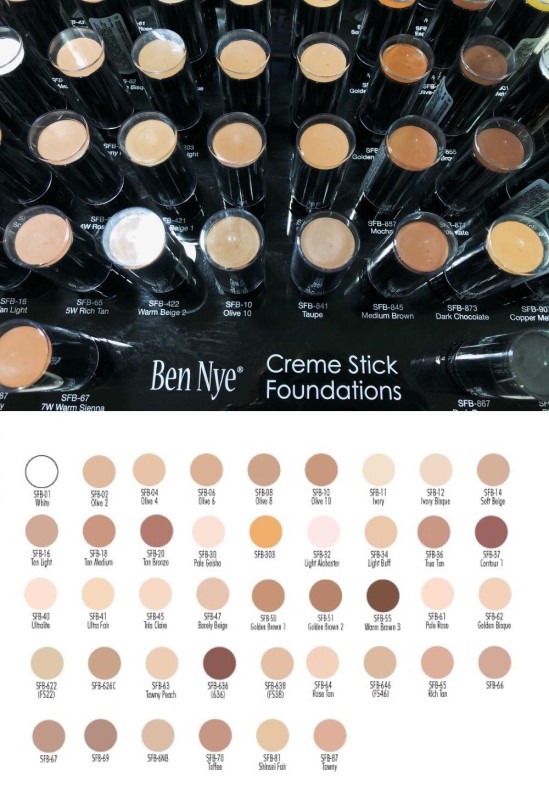 echo Ben Nye Crème Stick Foundations;